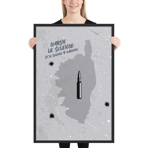Poster encadré "Garde le silence"