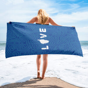 Serviette de plage bleue Amore