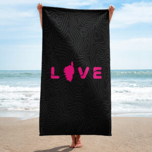 Serviette de plage noire Amore