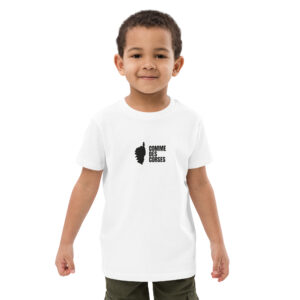 T-shirt en coton bio enfant comme des corses blanc