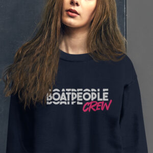 Sweat Boat People Crew Col Rond Noir Brodé