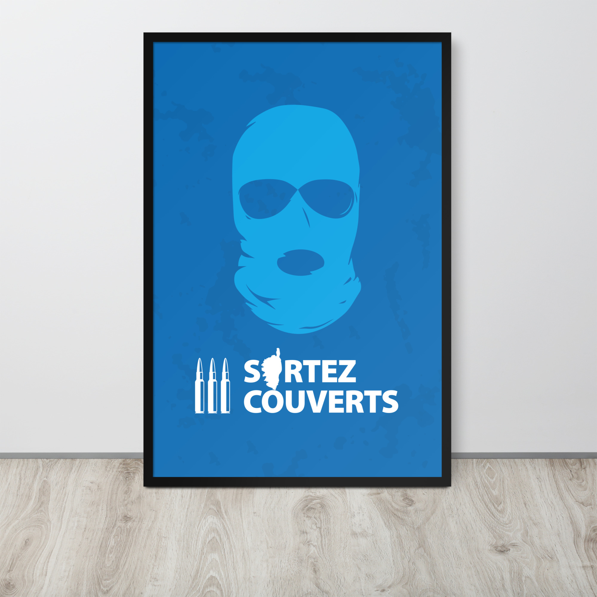 Affiche encadrée Ribellu Corse Blue