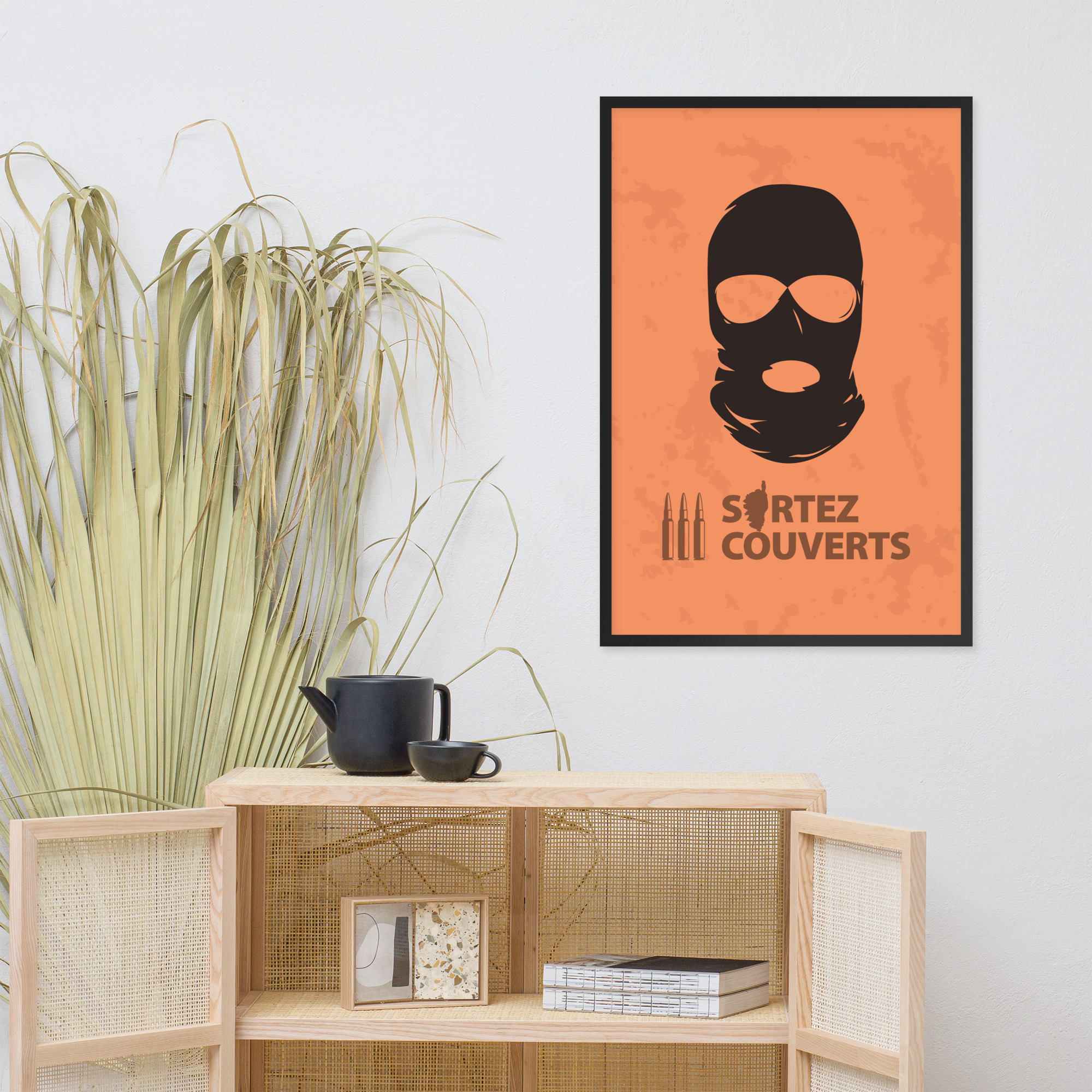 Affiche encadrée Ribellu Corse Orange