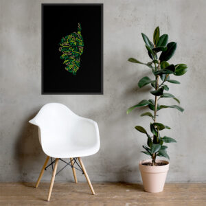 Affiche encadrée Abstract Lines Corse ( Verts )