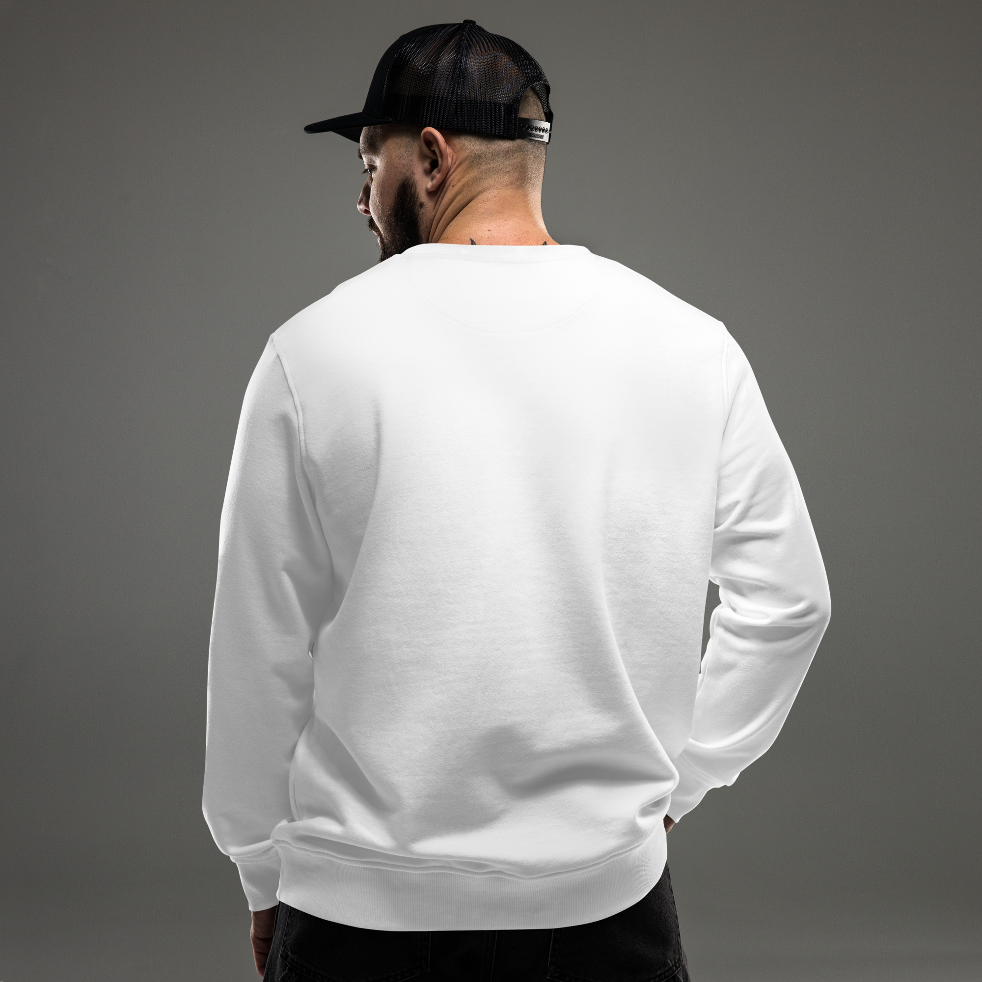 Sweat col rond imprimé blanc Love Mama – Image 3
