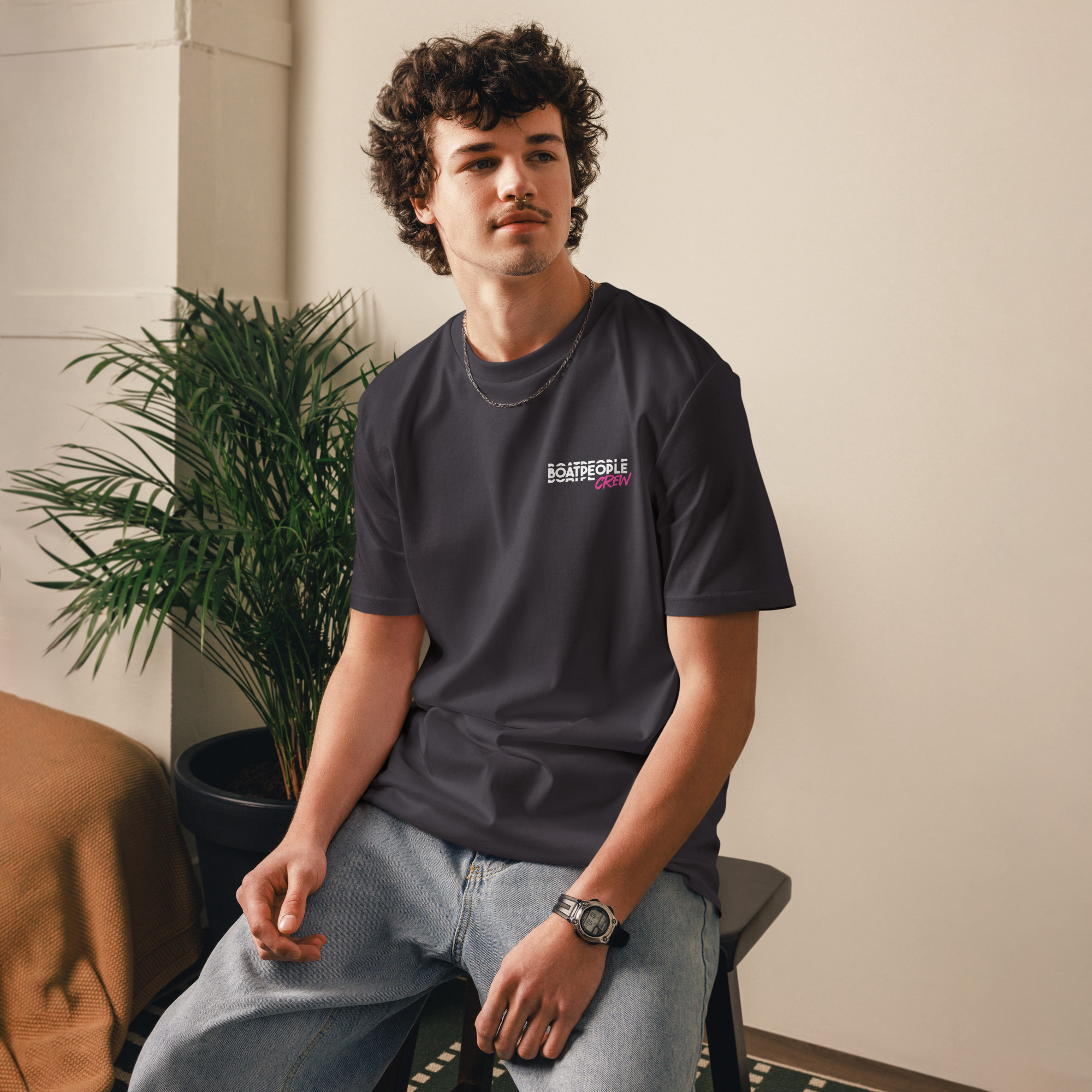 T-shirt bio flocage coeur et dos BoatPeople Ma – Image 3