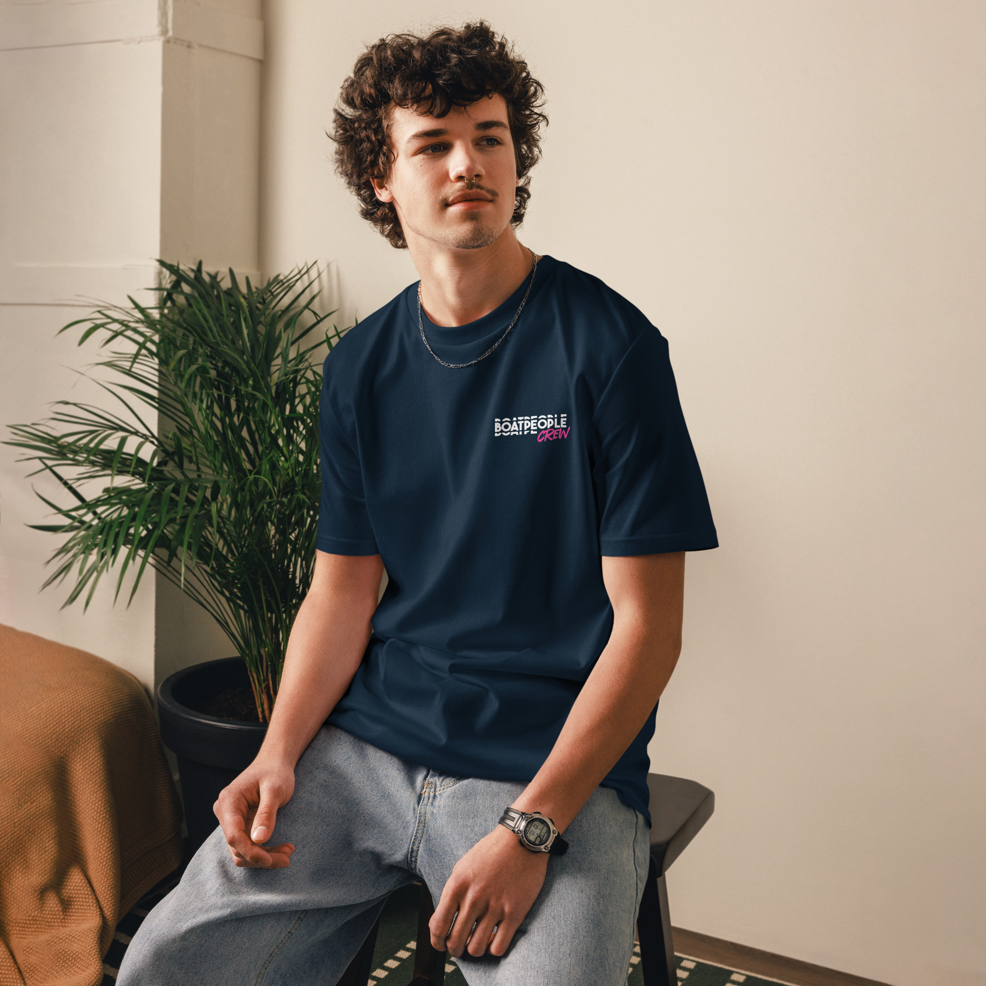 T-shirt bio flocage coeur et dos BoatPeople Ma