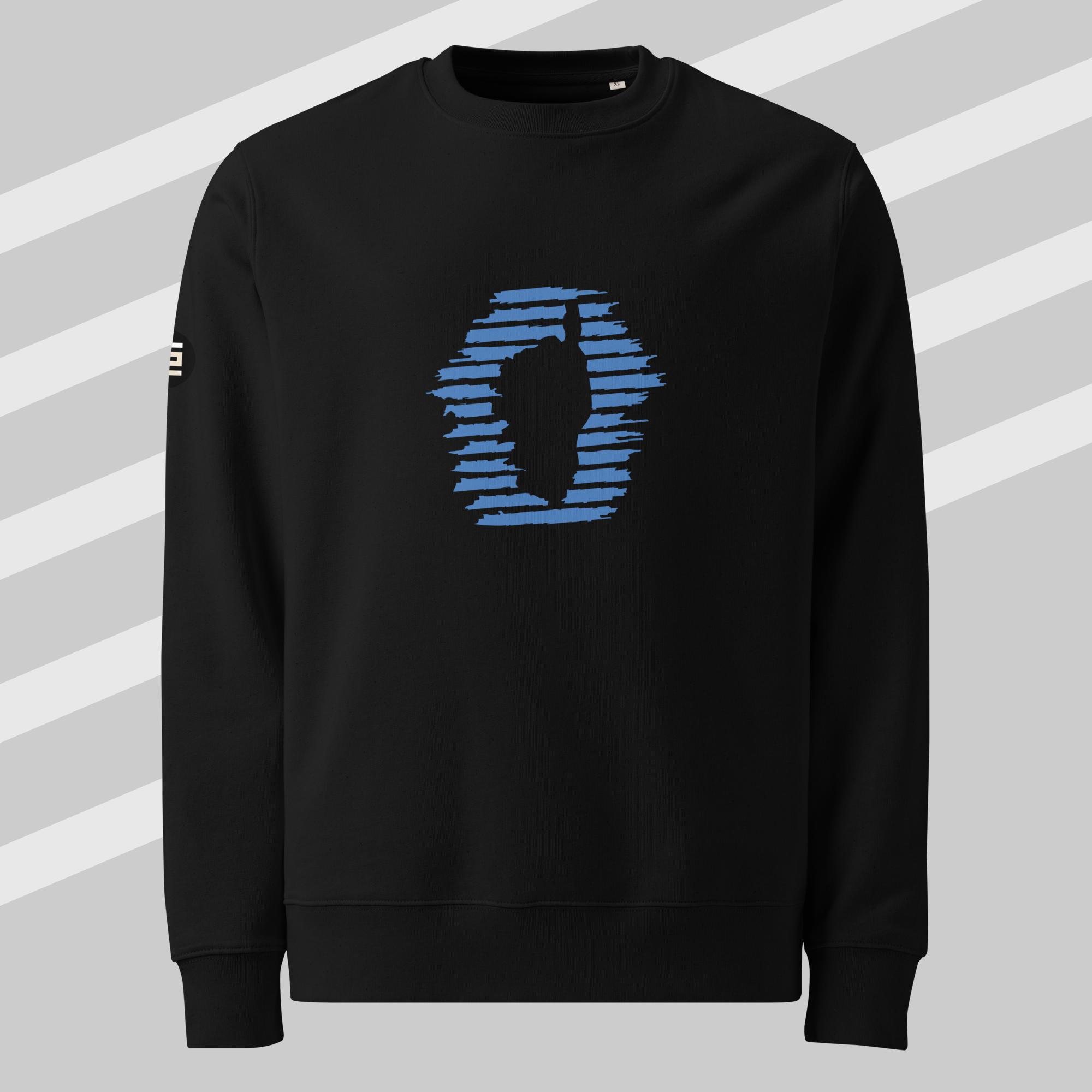 Sweat Macchia Col Rond Black & Blue
