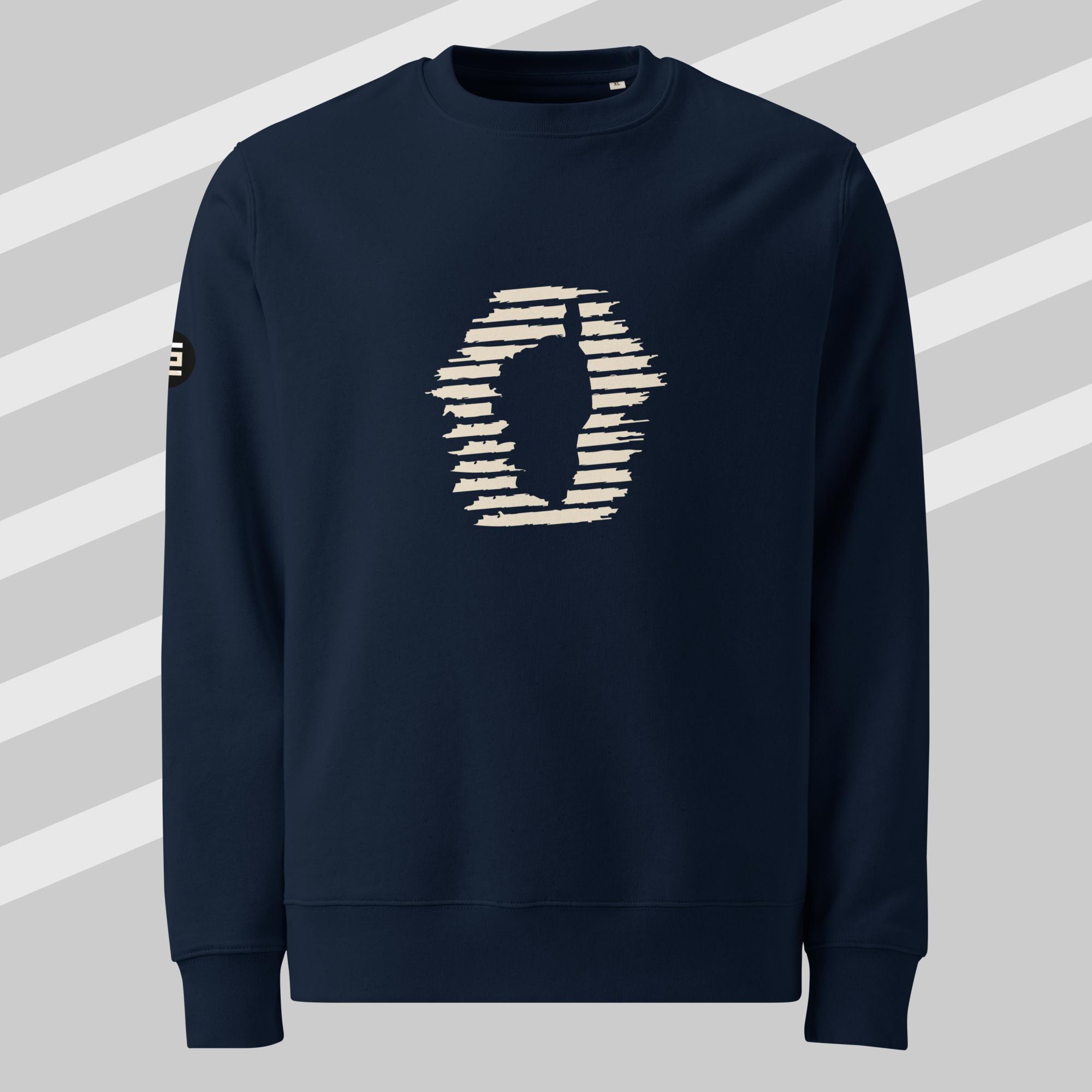 Sweat Macchia Col Rond Marine & Sable