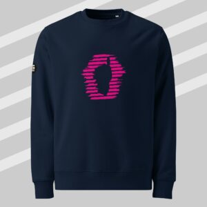 Sweat Macchia Col Rond Marine & Pink