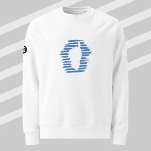 Sweat Macchia Col Rond White & Blue