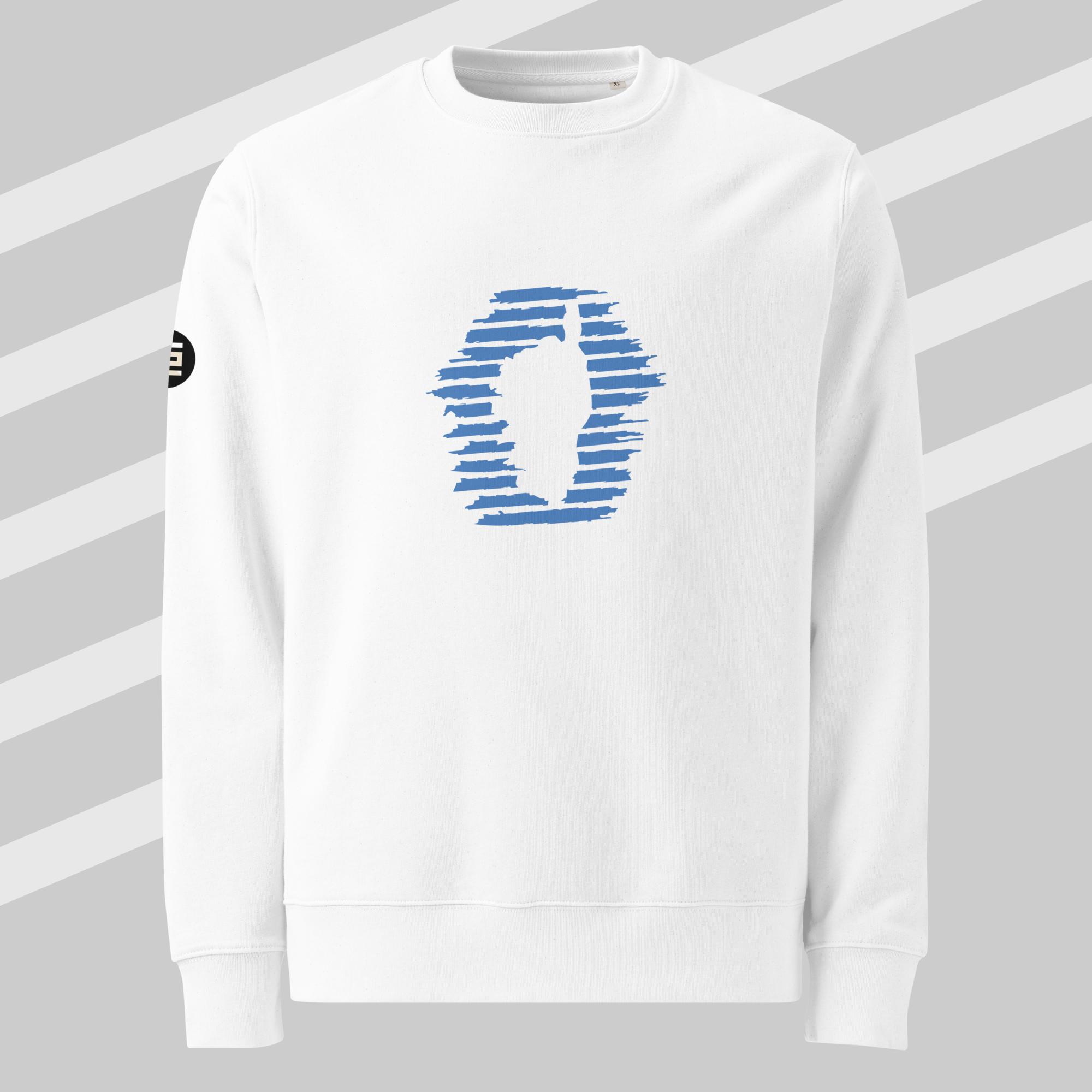 Sweat Macchia Col Rond White & Blue